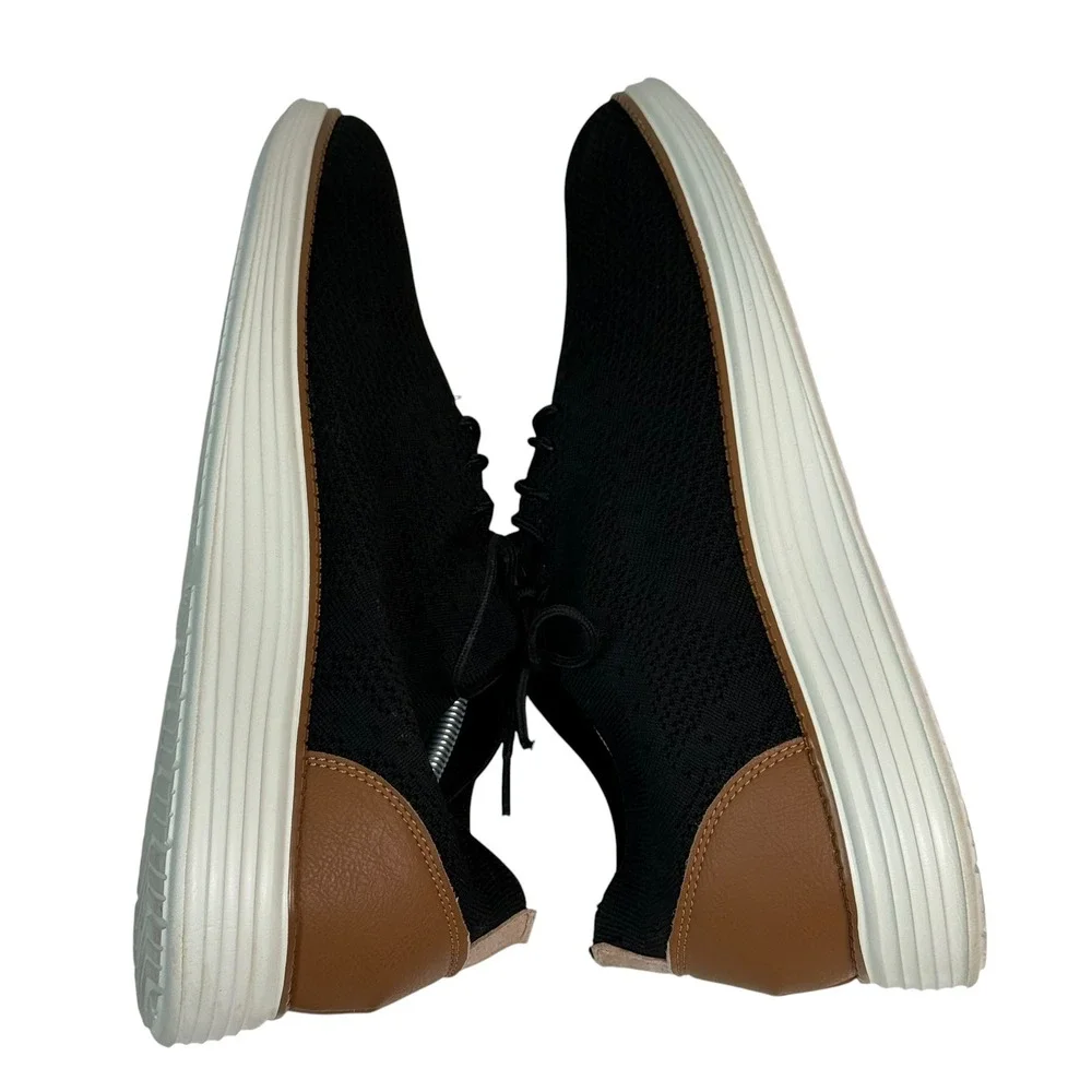 Vilocy Mens Knit Oxford Sneakers Black Brown V2201 EUR 47 US 13‎ Business Casual